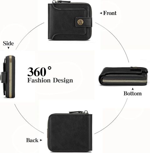 Wallet Men Leather Bifold Wallets For - Flap ID Window Zip Coin Pocket Mensr Wallets - Big Capacity Credit Card Travel Wallet in Kuwait