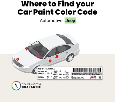 Touchupdirect PXJ Diamond Black Crystal Pearl Coat متوافق مع Jeep Access Match Scratch Repaut Touch Up Paint - Brush Kit in Kuwait