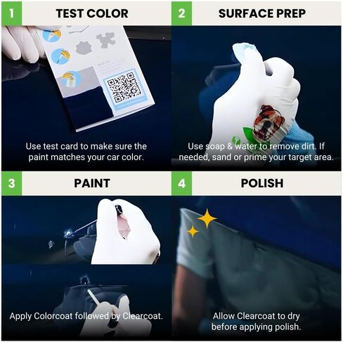 Touchupdirect PXJ Diamond Black Crystal Pearl Coat متوافق مع Jeep Access Match Scratch Repaut Touch Up Paint - Brush Kit in Kuwait