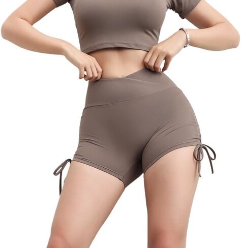 نساء بعقب يرفع طماق سلس سلس غنيمة عالية الخصر سراويل يوجا سراويل ، تصميم الرباط على كلا الجانبين in Kuwait