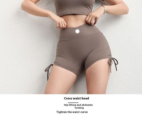 نساء بعقب يرفع طماق سلس سلس غنيمة عالية الخصر سراويل يوجا سراويل ، تصميم الرباط على كلا الجانبين in Kuwait