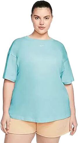 Nike Sportswear Essential Boyfriend T Womens Active Shirts & Tees Size XXL, Color: Light Blue-Blue in Saudi Arabia