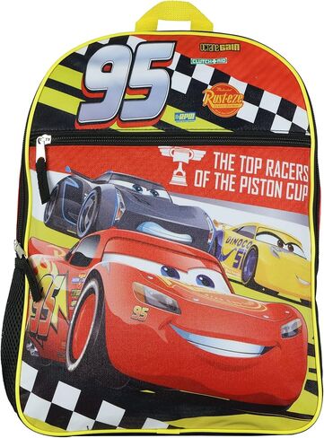 سيارات ديزني على ظهره على Backers Racers Lightning McQueen 16 "حقيبة مدرسية in Saudi Arabia
