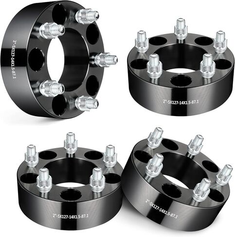 EVIL ENERGY 5x5 Wheel Spacers 2 inch Compatible for Jeep Wrangler 2018-2023, 5x127 mm 5 Lugs 87.1 mm Hub Bore M14x1.5 Studs Black, Not Hubcentric in Saudi Arabia