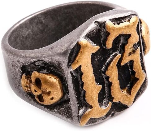 Vintage Mens Biker Skull Number 13 Ring For Men Stainless Steel Size 6-13 in Kuwait