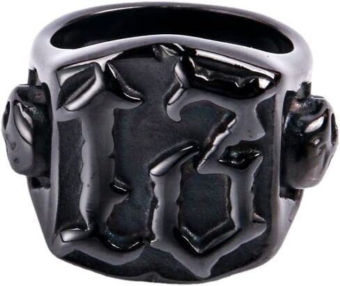 Vintage Mens Biker Skull Number 13 Ring For Men Stainless Steel Size 6-13 in Kuwait
