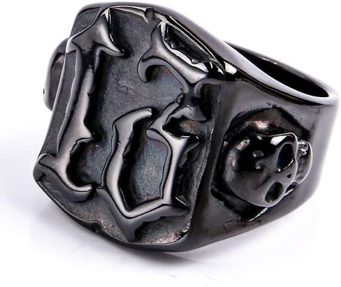 Vintage Mens Biker Skull Number 13 Ring For Men Stainless Steel Size 6-13 in Kuwait