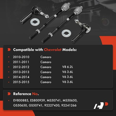 A-Premium Set of 4, Front Inner Outer Tie Rod End Kit, Compatible with Chevrolet Camaro 2010 2011 2012 2013 2014 2015 in Saudi Arabia