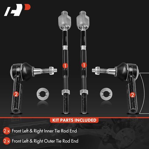 A-Premium Set of 4, Front Inner Outer Tie Rod End Kit, Compatible with Chevrolet Camaro 2010 2011 2012 2013 2014 2015 in Saudi Arabia