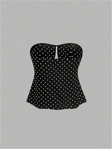 SOLY HUX Women's Polka Dots Bowknot Flowy Babydoll Bandeau Tube Top Summer Sweet Outfits in Saudi Arabia