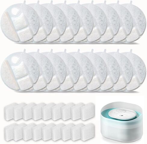 16 Pack Dog Water Fountain Replacement Filters for Petlibro Capsule Dog Fountain PLWF008,Dog Water Fountain Filter with Replacement Pre-Filter Pump Sponges. in Saudi Arabia