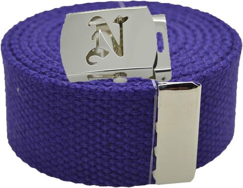 Old English Initial"N" Canvas Military Web Belt & Silver Buckle 60 Inch in Saudi Arabia