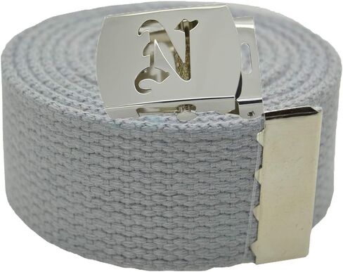 Old English Initial"N" Canvas Military Web Belt & Silver Buckle 60 Inch in Saudi Arabia