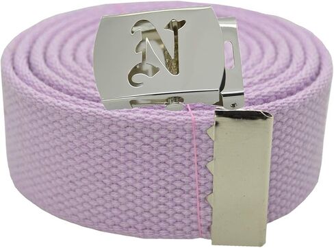 Old English Initial"N" Canvas Military Web Belt & Silver Buckle 60 Inch in Saudi Arabia