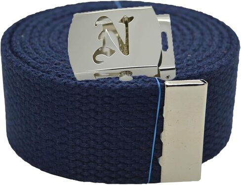 Old English Initial"N" Canvas Military Web Belt & Silver Buckle 60 Inch in Saudi Arabia