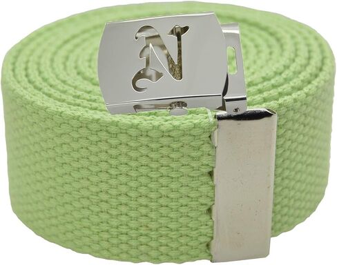 Old English Initial"N" Canvas Military Web Belt & Silver Buckle 60 Inch in Saudi Arabia