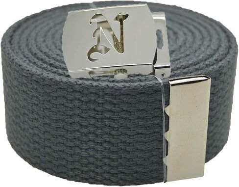 Old English Initial"N" Canvas Military Web Belt & Silver Buckle 60 Inch in Saudi Arabia