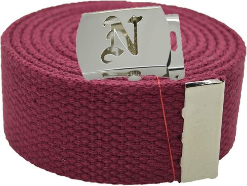 Old English Initial"N" Canvas Military Web Belt & Silver Buckle 60 Inch in Saudi Arabia