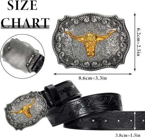 INOGIH Women's & Men's Western Turquoise Belt - Vintage Coffee Embossed PU Leather Belt for Jeans Pants in Saudi Arabia