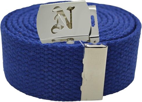 Old English Initial"N" Canvas Military Web Belt & Silver Buckle 60 Inch in Saudi Arabia