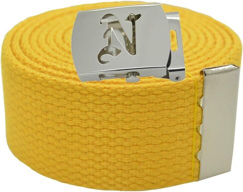 Old English Initial"N" Canvas Military Web Belt & Silver Buckle 60 Inch in Saudi Arabia