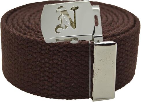 Old English Initial"N" Canvas Military Web Belt & Silver Buckle 60 Inch in Saudi Arabia