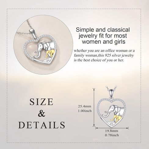 KQF Elephant/Koala/Dog/Duck/Dancer/Dragonfly Necklace for Women Sterling Silver Elephant/Koala Jewelry Pendant Necklace Animal Heart Gifts for Women in Kuwait