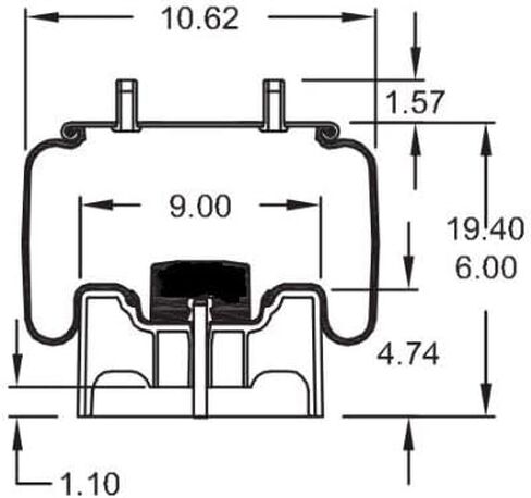 حقيبة زنبرك Air Torque Torque Torque Air for Hendrickson AAT 23K intraax & van tryax (يحل محل Firestone 8709 ، 8751 ، W01-358-8709 ، Goodyear 1R13-159) (TR8709) in Saudi Arabia
