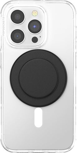 PopSockets Plant-Based Round Phone Grip Compatible with MagSafe, Adapter Ring Included, Phone Holder, Eco-Friendly, Wireless Charging Compatible - Clear in Saudi Arabia