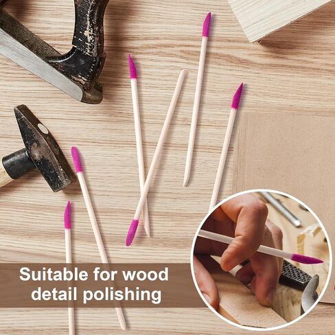 ANCIRS 20 Pcs Sanding Sticks, 5.5in Double End Matchsticks Sanding Twigs, 150/280 Grit Fine Detailing Polishing Stick, Flexible Sanding Tools for Plastic Models, Tight Spaces (Black&Gray) in Kuwait