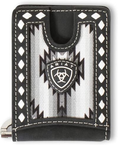ARIAT Money Clip Diamond Lace Southwest Fabric Wallet, Black in Saudi Arabia
