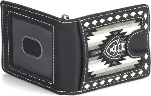 ARIAT Money Clip Diamond Lace Southwest Fabric Wallet, Black in Saudi Arabia