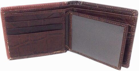 Genuine Leather Floral Tooled Praying Cowboy Concho Mens Short Bifold Wallet in 2 colors (Coffee) in Saudi Arabia