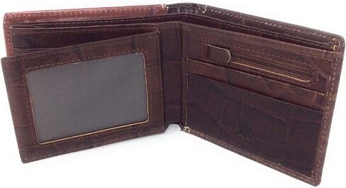 Genuine Leather Floral Tooled Praying Cowboy Concho Mens Short Bifold Wallet in 2 colors (Coffee) in Saudi Arabia
