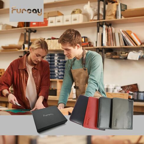 Slim Bifold Wallet for Men - Genuine Real Leather Wallets | Stylish Two-Color Design Thin Leather Front Pocket Wallet | 6-10 cards with Cash Compartment (Black/Gray) in Saudi Arabia