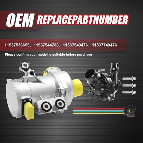11517521584 مضخة مياه المحرك الكهربائي ＆ ترموستات متوافقة مع BMW X3 Z4 X5 328I 323i 128i 528i استبدال OE 11517546994 11517563183 11517586924 11517586925 596600 in Kuwait