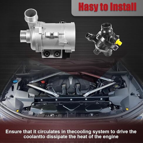 11517521584 مضخة مياه المحرك الكهربائي ＆ ترموستات متوافقة مع BMW X3 Z4 X5 328I 323i 128i 528i استبدال OE 11517546994 11517563183 11517586924 11517586925 596600 in Kuwait