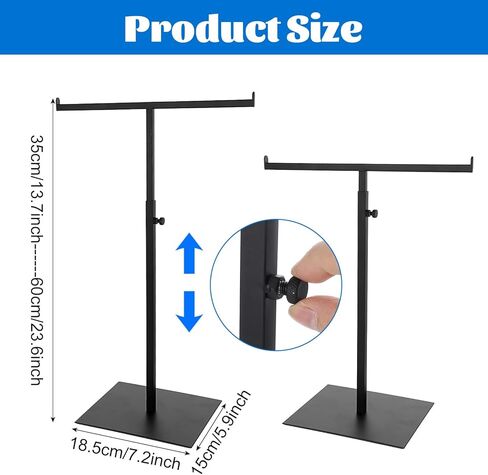 2 Pack Pres Prespish Stand T على شكل معدني قابلة للتعديل رف يد مزدوج خطاف منظم قلادة لمتجر بوتيك المنزل in Kuwait