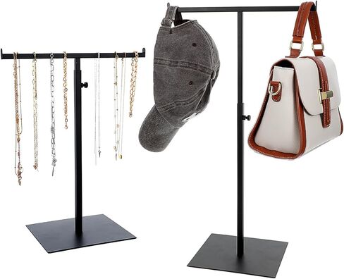 2 Pack Pres Prespish Stand T على شكل معدني قابلة للتعديل رف يد مزدوج خطاف منظم قلادة لمتجر بوتيك المنزل in Kuwait