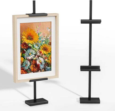 Tabletop Picture Frame Stand, Adjustable for Frames Up to 28" H, Adjustable Tabletop Easel Stand, Metal Frame Holder Stands Steel Standing Easel Table Display Stands for Picture Frame, Artwork, Canvas in Saudi Arabia
