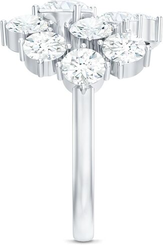 Certified Cubic Zirconia Statemnet Ring in Silver, Aaaaa Quality, CZ Diamond Cluster Ring For Women - Ideal For Gift in Saudi Arabia