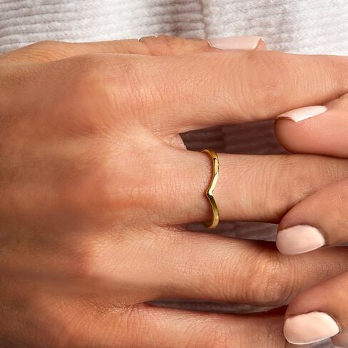 Ross-Simons Pure Collection 14kt Yellow Gold Chevron Ring. Size 6 in Saudi Arabia