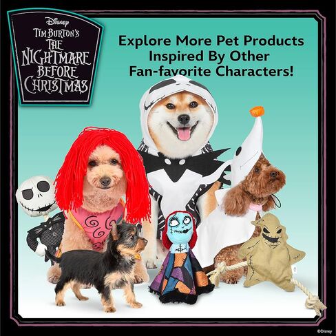 Disney for Pets Tim Burton's Nightmare Before Christmas: Jack Skellington 9" Plush Bobo Dog Toy; Bobo Style Plush Squeaker Dog Toy, Officially Licensed | Halloween Dog Toys in Kuwait