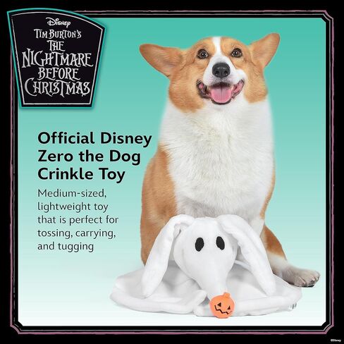 Disney for Pets Tim Burton's Nightmare Before Christmas: Jack Skellington 9" Plush Bobo Dog Toy; Bobo Style Plush Squeaker Dog Toy, Officially Licensed | Halloween Dog Toys in Kuwait