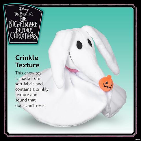 Disney for Pets Tim Burton's Nightmare Before Christmas: Jack Skellington 9" Plush Bobo Dog Toy; Bobo Style Plush Squeaker Dog Toy, Officially Licensed | Halloween Dog Toys in Kuwait