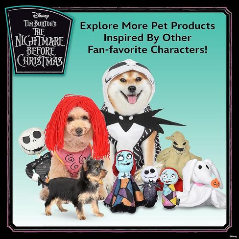 Disney for Pets Tim Burton's Nightmare Before Christmas: Jack Skellington 9" Plush Bobo Dog Toy; Bobo Style Plush Squeaker Dog Toy, Officially Licensed | Halloween Dog Toys in Kuwait