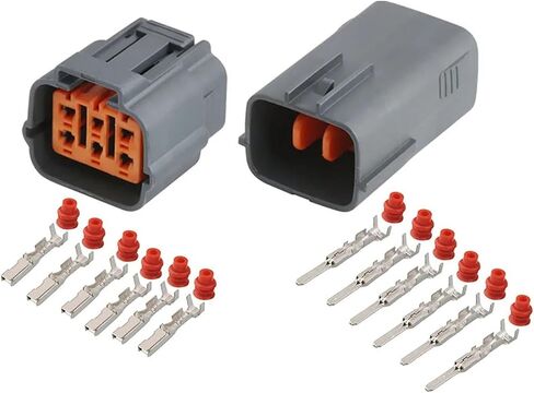1-20sets 6195-0024 6195-0021 6 دبوس موصل مقاوم للماء مسرع دواسة الخانق الإلكترونية (مجموعة أنثى الذكور ، 1Set) in Kuwait