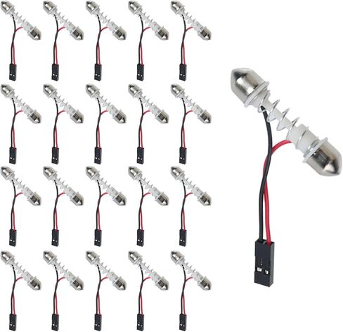 Modengzhe 20 PCS واجهة قبة مصباح داخلي للسيارة Auto Ba9s LED مصباح مصباح مصباح مصباح محول سلك محول in Saudi Arabia