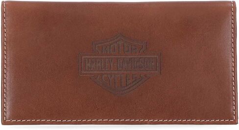 Harley-Davidson Men's Laser Bar & Shield Rodeo Bi-Fold Leather Wallet-Brown in Saudi Arabia