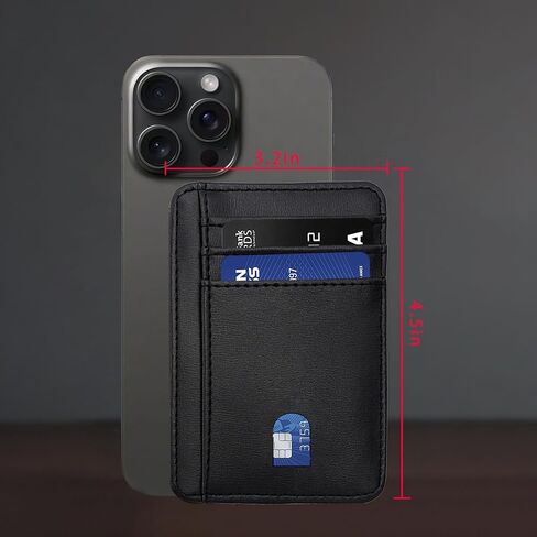 Slim Wallet for Men, Credit Card Holder Wallet RFID Blocking Front Pocket Leather Wallets for Men Women Gift Box，front pocket wallet (black) in Saudi Arabia